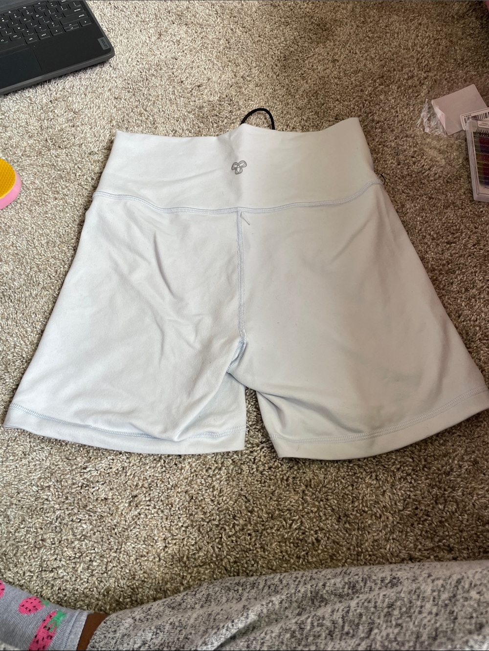 Aritzia Light Gray High-Waist Bike Shorts